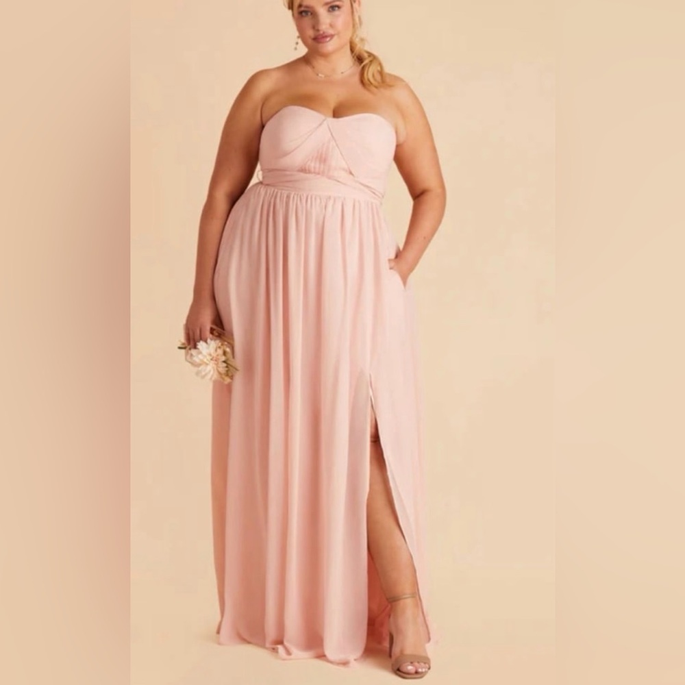 Birdy Grey Grace Convertible Bridesmaids Dress Chiffon Blush Pink Size XL